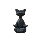 Чудесная черная статуэтка Будды, кошки, статуэтка для медитации, йоги, коллекционная счастливая фотография искусства, скульптуры, уличные садовые статуэтки
