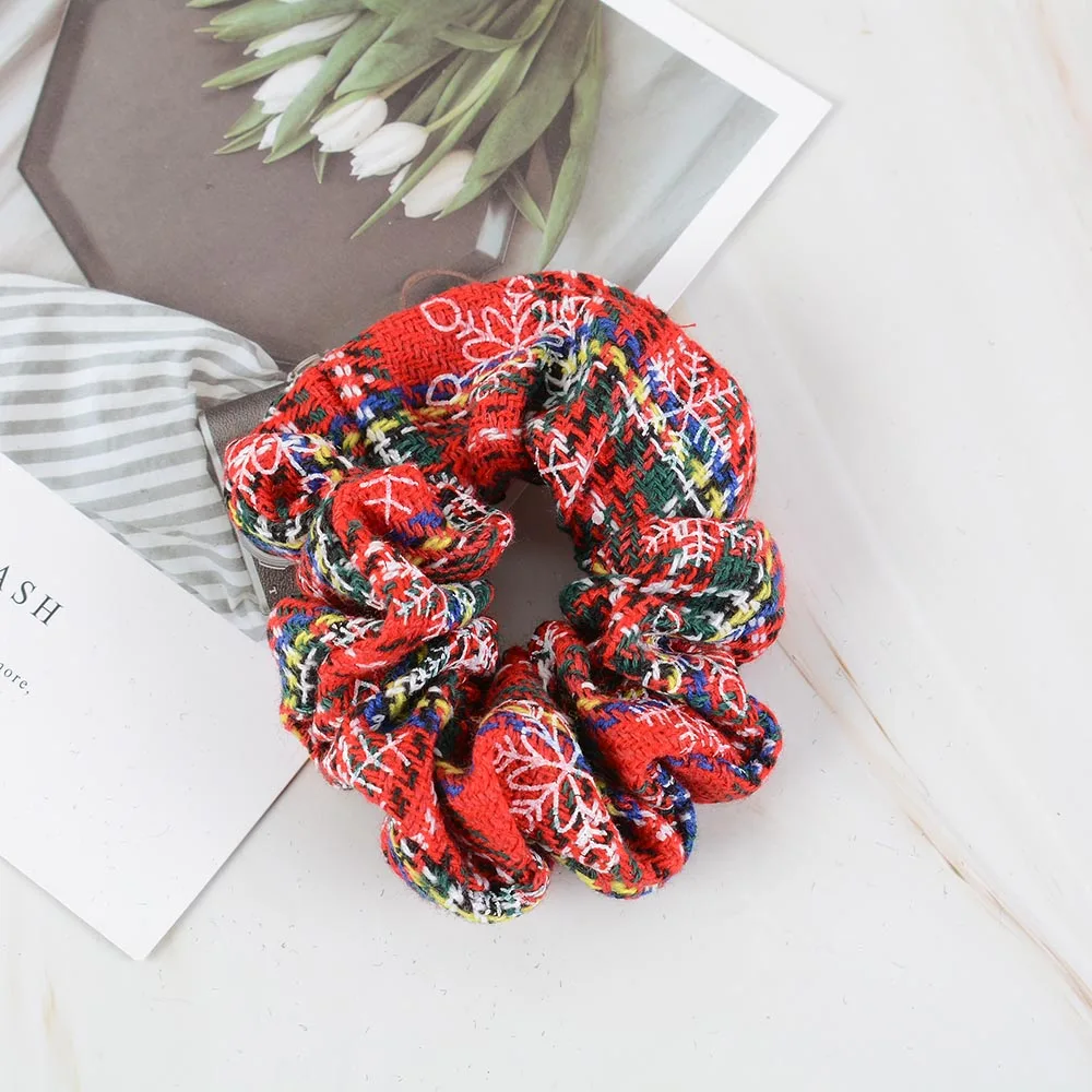 

Christmas Snowflake Scrunchies Sets Girls Elastic Hair Rope Band Women Scrunchies Velvet Ponytail Holder