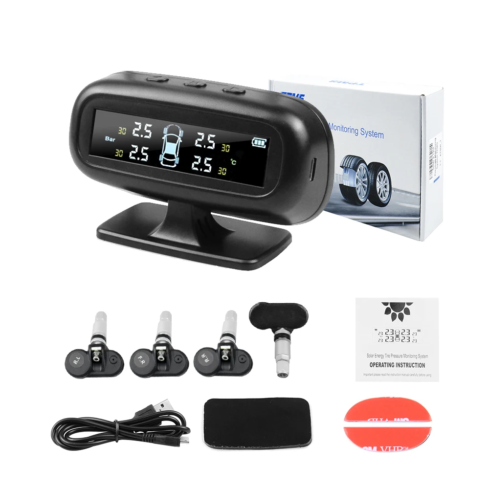 Система контроля давления в шинах автомобиля TPMS прикуриватель цифровой ЖК