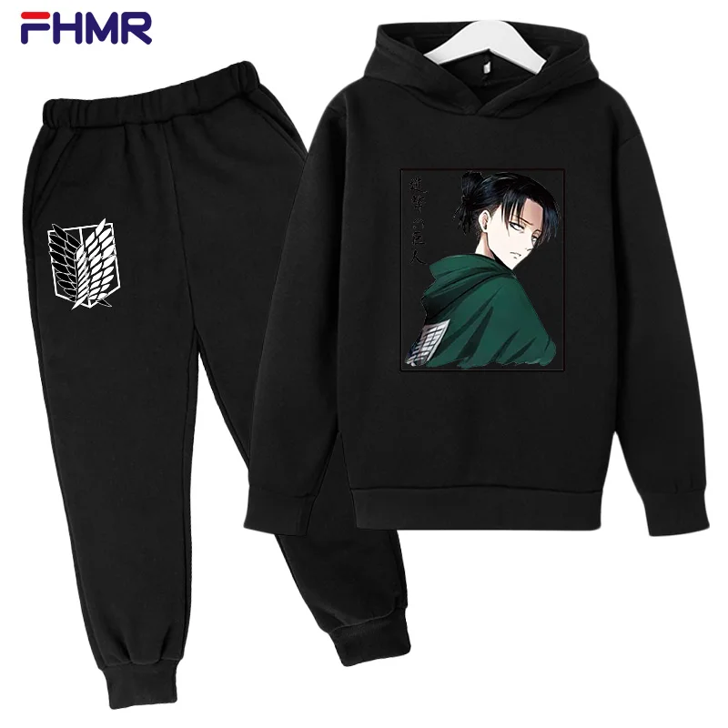 

Giant felpa con cappuccio per bambini Set abiti ragazzo/ragazza Anime giapponese attacco su gigante da Jogging Casual bambino