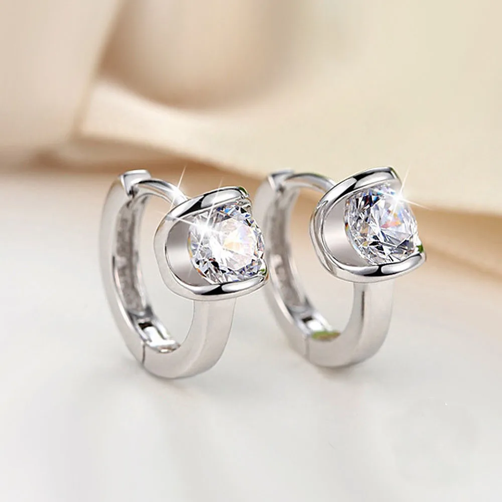 Одежда высшего качества Аутентичные 925 серебро Цвет серьги изысканный 0 75 Ct AAA CZ со