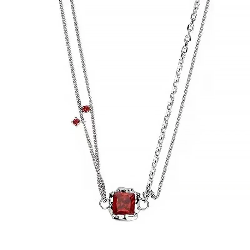 

Kpop Trendy Crystal Pendant Necklace Personality Cute Charm Choker Grunge Goth Gothic Accessories For Women Body Jewelry.