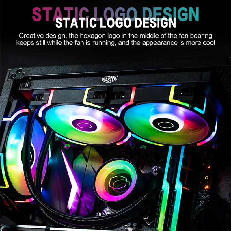 Кулер Master SF120M ARGB Sync 12 см с двумя шарикоподшипниками высокоскоростной бесшумный 120