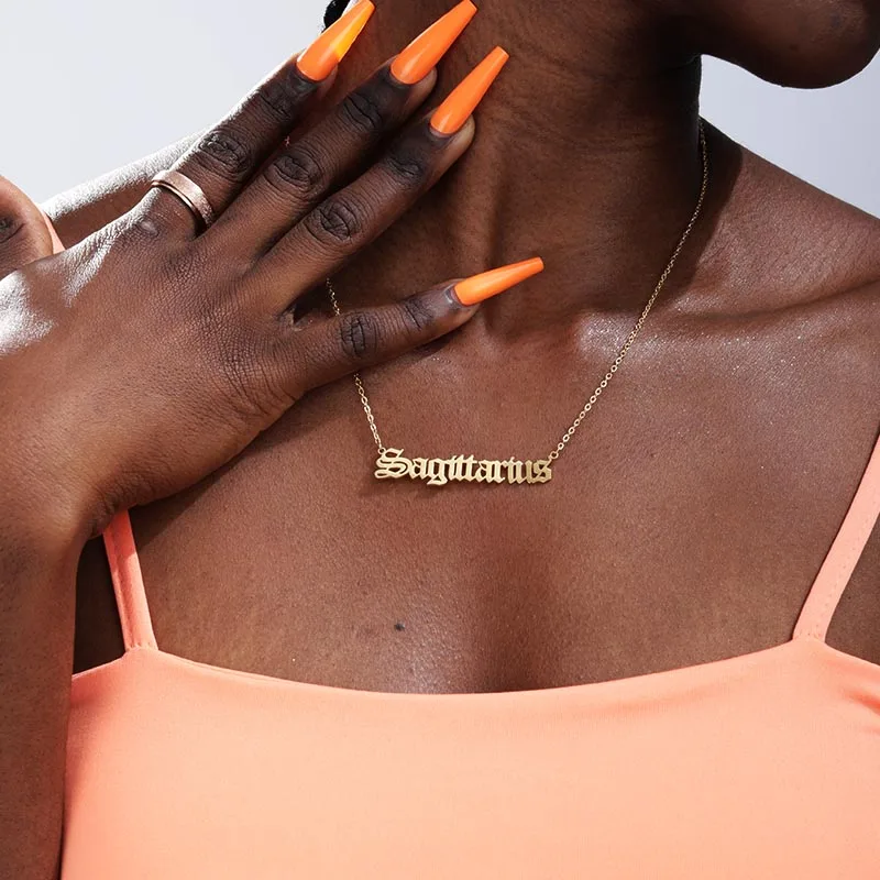 Зодиакальное ожерелье для женщин золотое тавра Водолей aries рыбы Старый