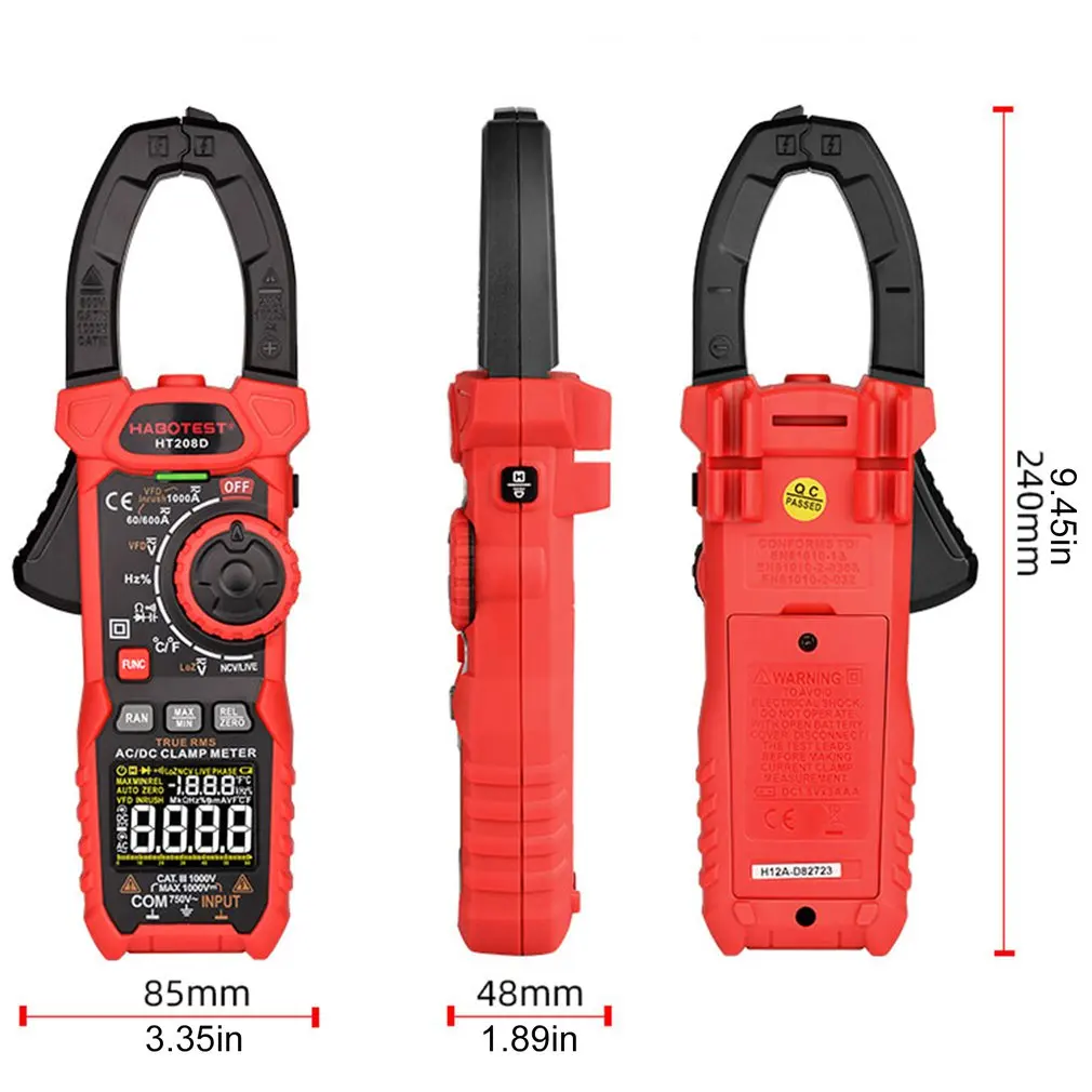 Тестовый инструмент и детектор HABO HT208D цифровой зажим переменного/постоянного
