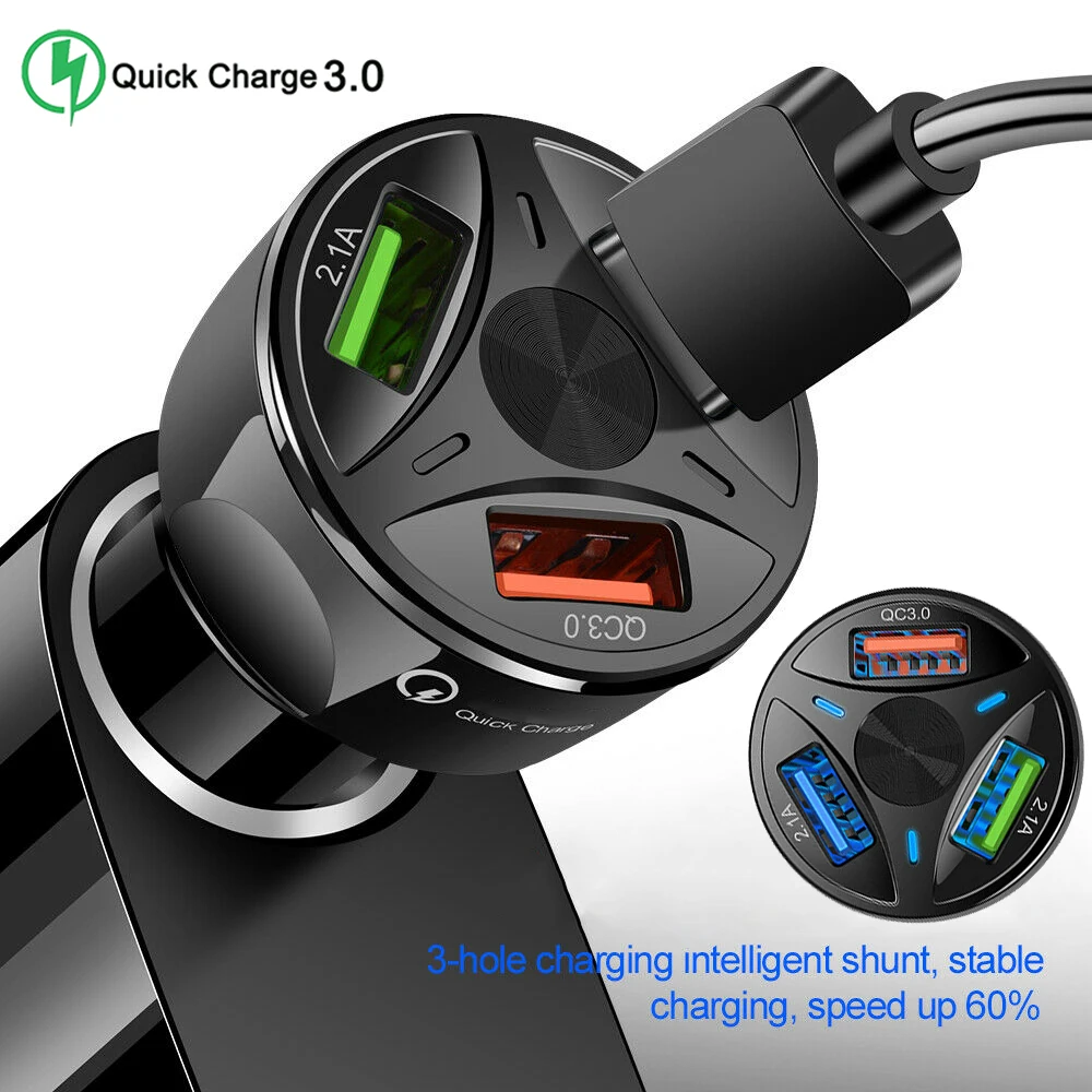 Розетка для автомобильного прикуривателя usb зарядное устройство Quick Charge 3,0 Автомобильное зарядное устройство адаптер для мобильного телефона Быстрая зарядка Usb Автомобильное зарядное устройство