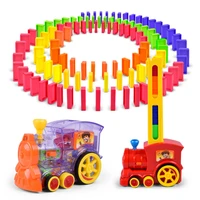 domino train toy set rally electric train model colorful domino game building blocks car truck vehicle stacking kids gift