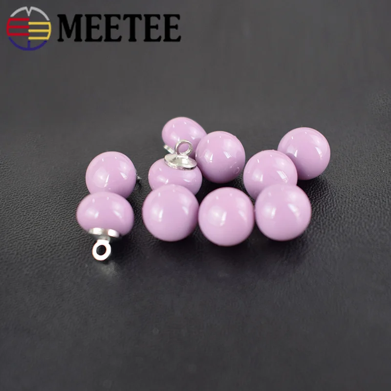 Meetee 30 шт. 10 мм пуговицы из искусственного жемчуга светильник фиолетовая смола