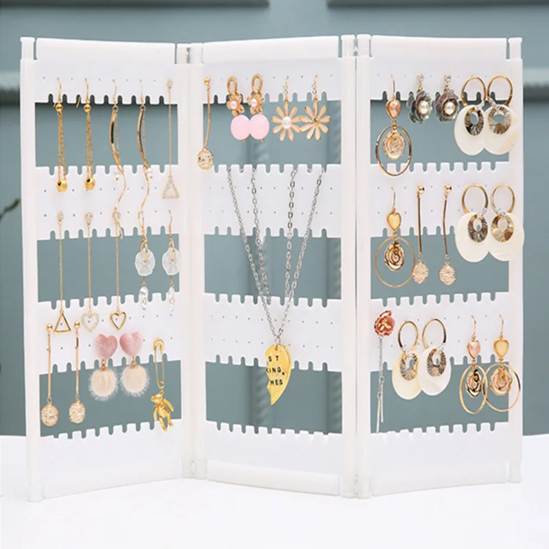 Элегантная плоская пластиковая витрина для сережек и стеллаж хранения ювелирных