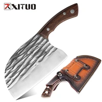 xituo broad butcher knife 5cr15 high carbon steel full tang handmade knife cleaver gyuto kiritsuke serbian kitchen chef knife