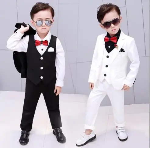 Детский Свадебный костюм для мальчиков вечерние костюмы под смокинг из жилета и