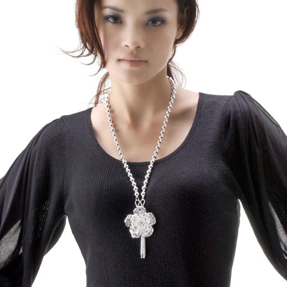 Богемное винтажное длинное ожерелье с подвеской в виде цветка для женщин новые