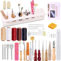 lmdz 39 pieces leather tooling kit leather working kitleather working tools with scratch wire wheels leather groover