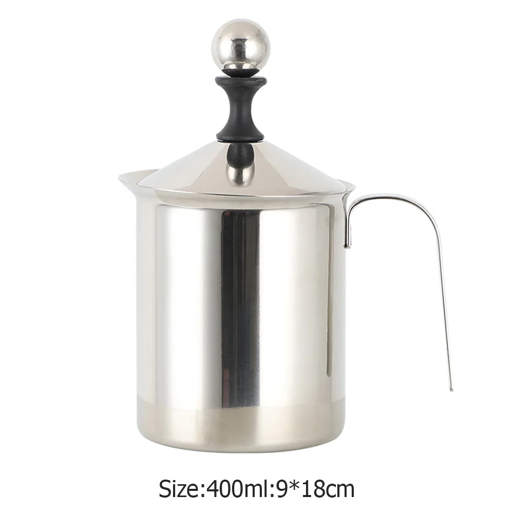 

400/800ML Manual Milk Frother Stainless Steel cappuccino Milk Creamer Milk Foam Mesh Coffee Foamer Creamer Kitchen Applicance