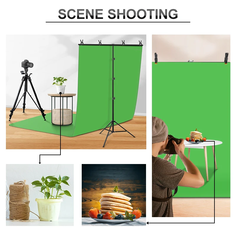 PYNSSEU T-Shape Backdrop Background Stand Photography Photo Studio Frame Support System Kit For Video ChromaKey Green Screen images - 6
