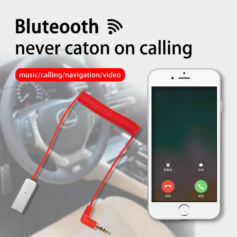 USB Bluetooth Receiver Adapter Dongle & Mic Handsfree Call 3.5mm Jack Aux 5.0 Audio Music Car Transmitter | Электроника