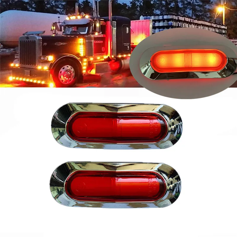 

2PCS Red 4 LED Truck Side Marker Light Clearance Lamp Trailer 12/24v Indicator Light LED Lights Truck Trailer LED Lighting