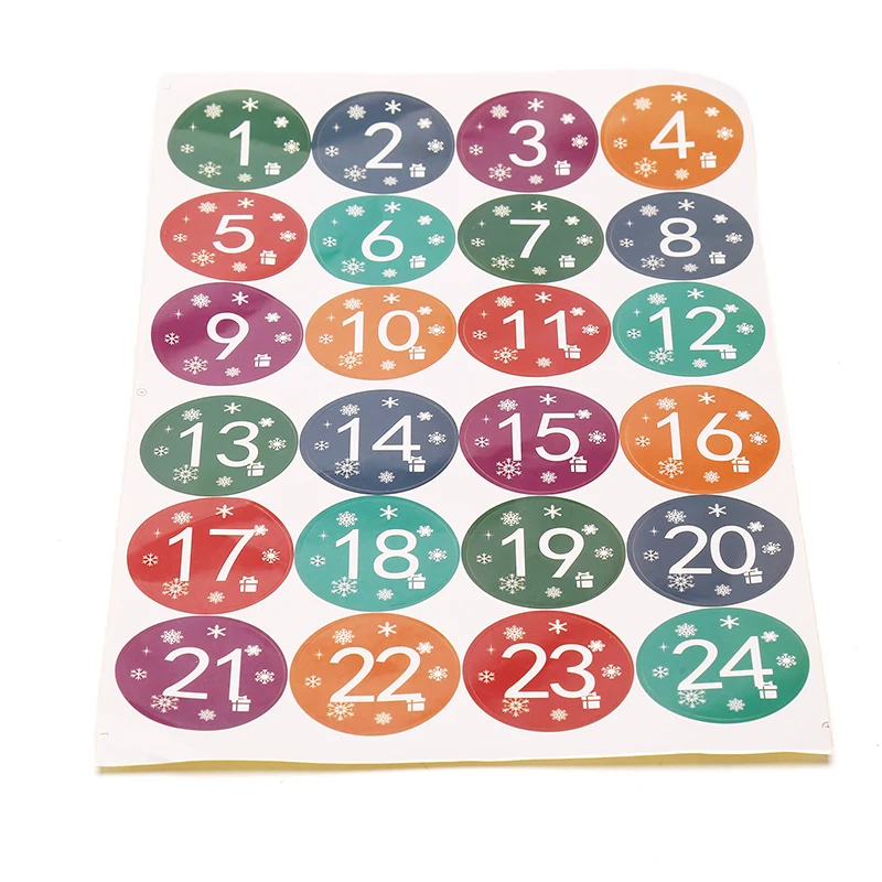 

120pcs DIY Scrapbooking Christmas Gift Sticker Label Xmas Decor Merry Christmas Advent Calendar Number Paper Stickers