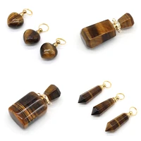 natural gemstone pendants tiger eye essential oil diffuser vial for jewelry making diy chocker necklace reiki heal gifts