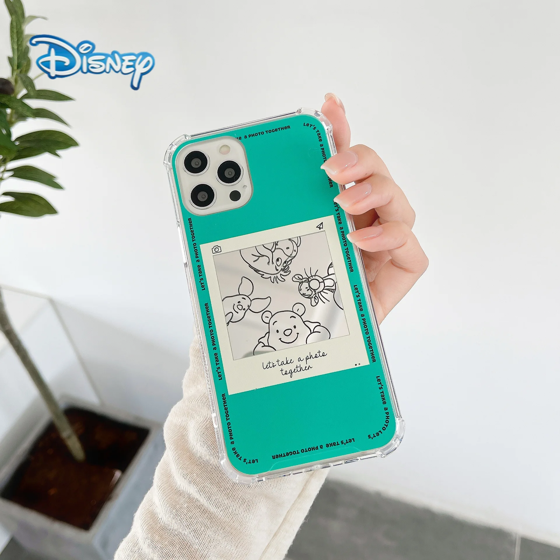 

Disney Winnie Cartoon Mirror Mobile Phone Case for iPhone 13 13Pro 12 12Pro 11 Pro X XS Max XR 7 8 Plus Cute Anti-Fall Covers