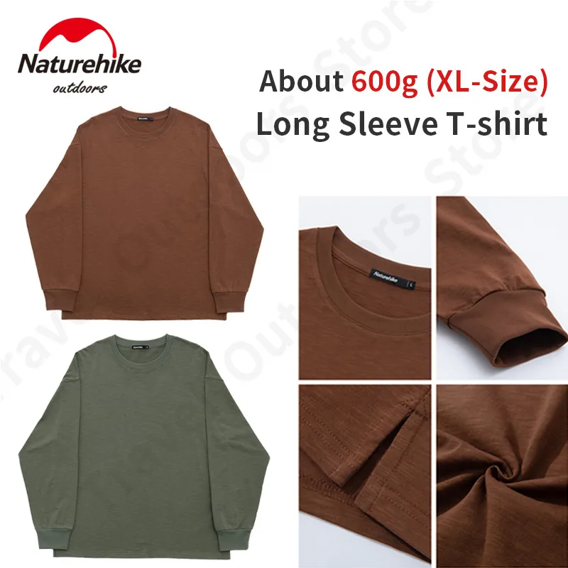 

Naturehike Outdoor Long Sleeve T-shirt Waffle Crew Neck Man/Women Loose Comfortable Jacket 100% Cotton Solid Color Loose Coat