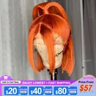 Имбирный оранжевый короткий боб парик цветные человеческие волосы парики бразильские Прямые кружевные передние парики для черных женщин предварительно выщипанные прозрачные