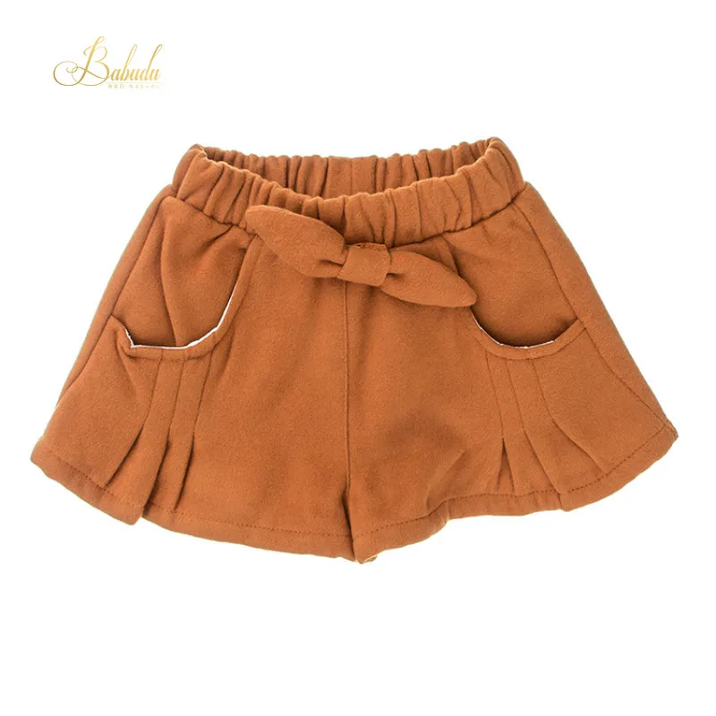 

BBD Toddler Girls Shorts Spring Autumn England Style Solid Woolen Fashion Costume Exquisite Children 2-3-4-5-6-7 Years Clothes