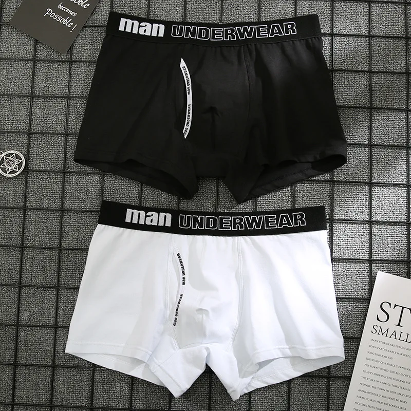 

2021 men's underwear 95 cotton pocket solid color foreign trade boxer shorts breathable sports shorts panties fashion