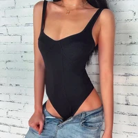2021 spring summer sexy club black sling vest jumpsuit womens american slim fit skinny bottoming bodycon top bodysuits backless