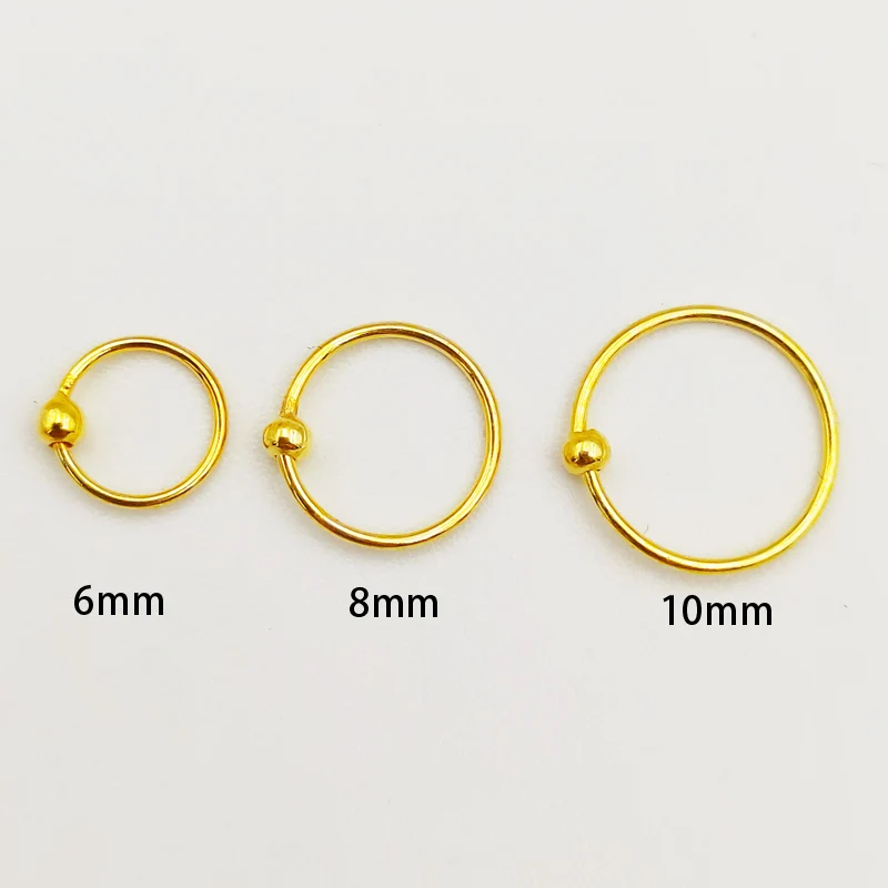 Кольцо в нос из серебра 925 пробы 22 г кольцо для пирсинга украшения 6 мм 8 10 20 шт.