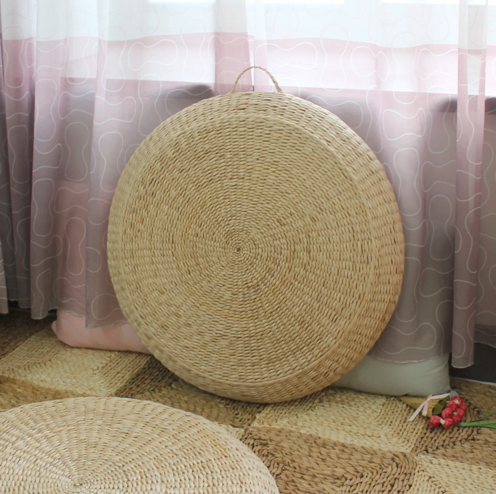 Конусная соломенная скамейка стул утолщенная подушка для медитации искусство