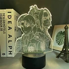 Акриловая 3d лампа атака на Титанов Levi Ackerman, домашний декоративный светильник для комнаты Hange Zoe, светодиодный ночсветильник в стиле аниме, подарок для детей