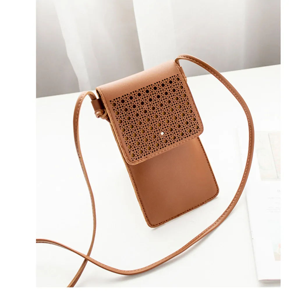 

Touchable LeatherMobile Phone Bag One Shoulder Cross Pouch Coin Purse 2020 NewFemale Mini Shoulder Bags Cross-Body A50