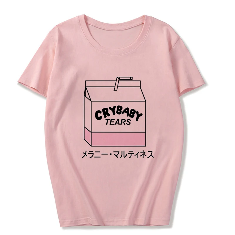 2678-Pink Summer New Pink Fashion Korean Style Women's Japanese Peach Juice Drink Print Harajuku Vogue Casual Loose Kawaii Female T Shirt - Color: 2678-Pink
