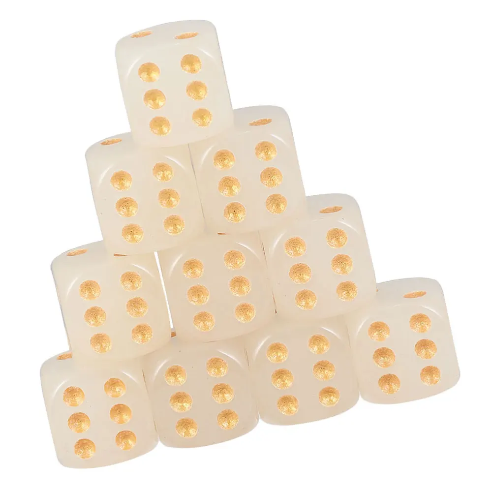 

12pcs Small Dices Noctilucent Dice Creative Dice Props Dices Game Props