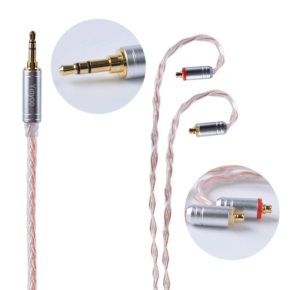 Upgraded Cable 8 Core Silver Plated 2.5/3.5/4.4mm MMCX Balanced Connector For HQ5 HQ6 ZS10 CA16 BL-03 BL-05 TRN VX | Электроника
