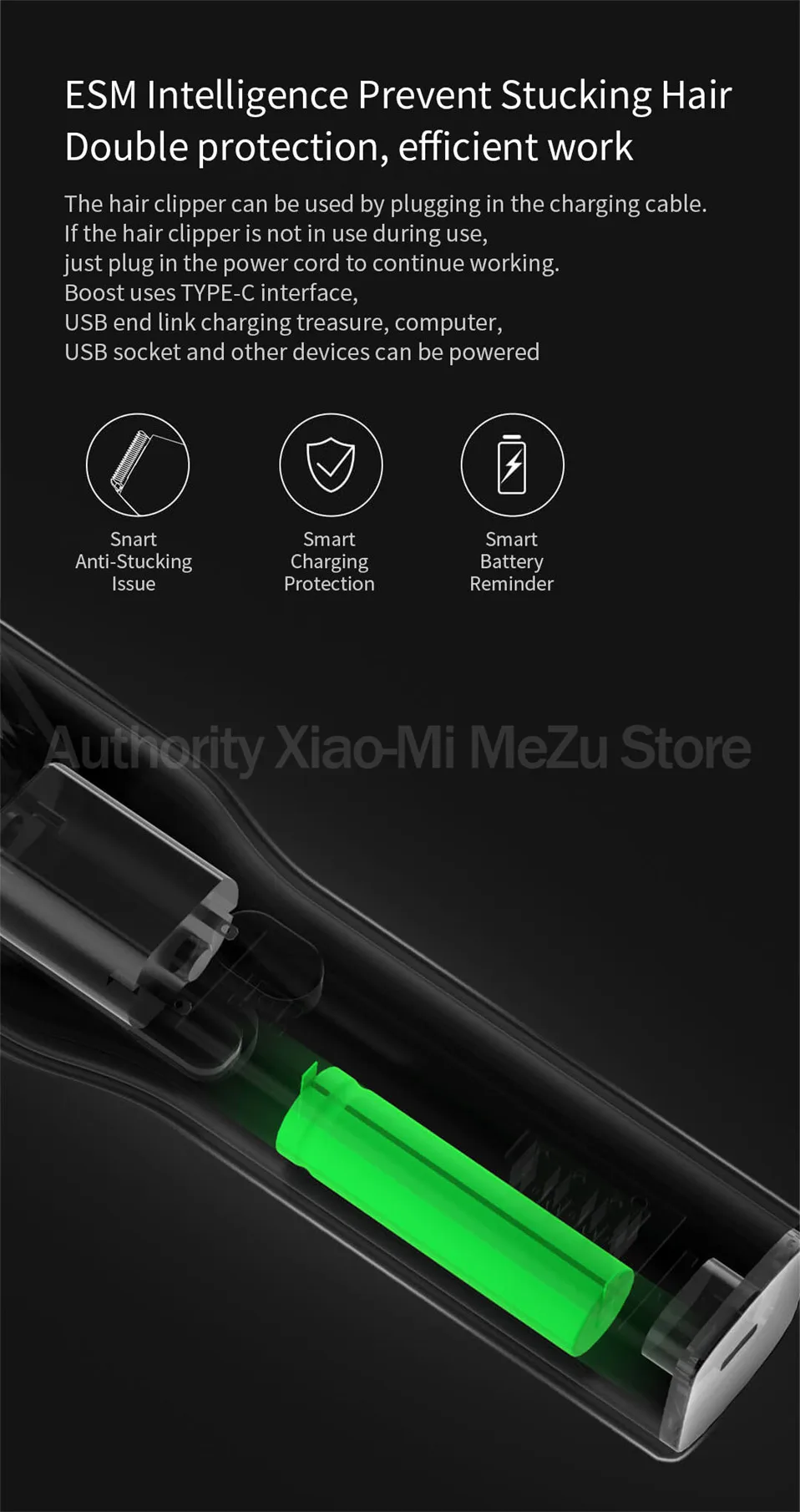 Xiaomi Mi Enchen Boost USB электрическая машинка для стрижки волос с двумя скоростями Керамический Резак Быстрая зарядка триммер для волос детская машинка для стрижки волос