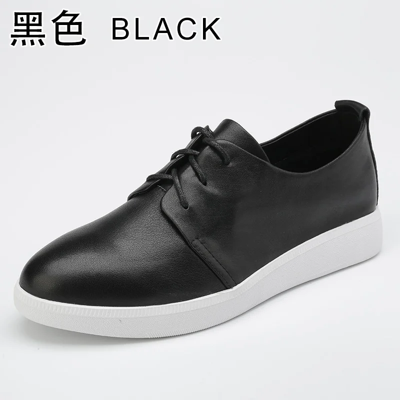 1721-1 Black INOE/модные весенние повседневные кроссовки из натуральной коровьей кожи; Женская Осенняя обувь на скрытом каблуке; обувь для отдыха; Цвет черный, белый, красный; распродажа - Цвет: 1721-1 Black