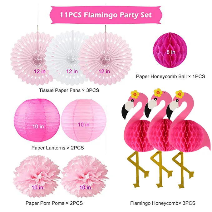 Товары вечерние фламинго сотовый шар набор бумажных фотоэлементов украшение