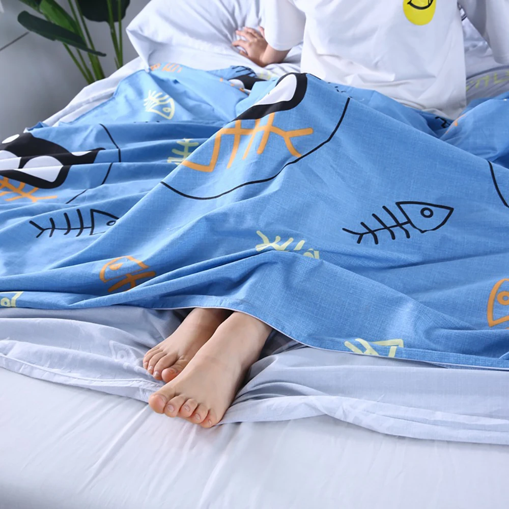 Устойчивый к пятнам хлопковый туристический спальный мешок мультяшный для