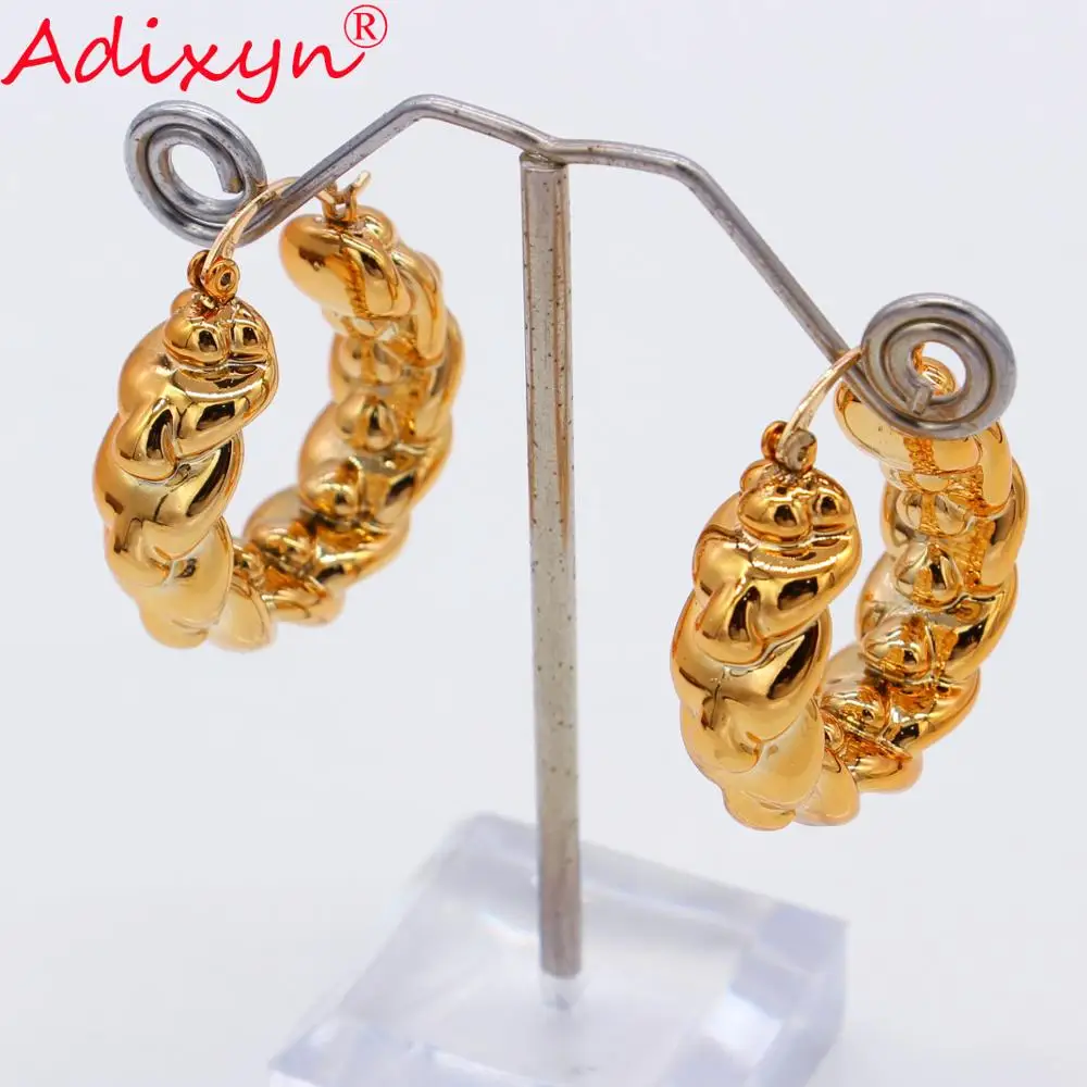Adixyn розовые серьги золотого цвета для женщин Роскошные кольца спираль индийский