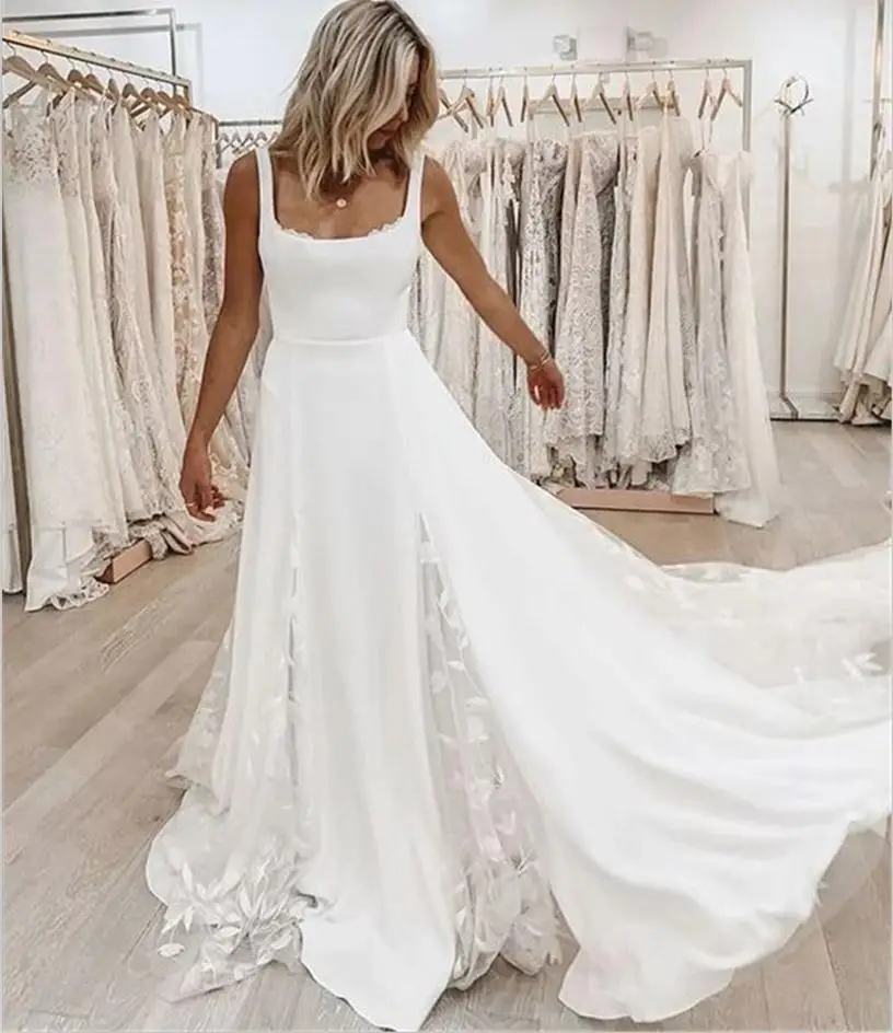 

Elegant Fashion Flower Embroidered Lace Chiffon Tulle Dress Summer Women Low Cut Floor Length A Line Maxi Prom Dress Party Night