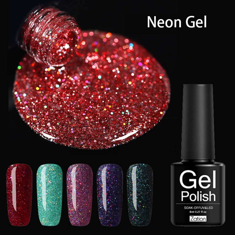 Zation Neon Top Coat гель для ногтей Vernis Полупостоянный УФ Гель лак грунтовка маникюра