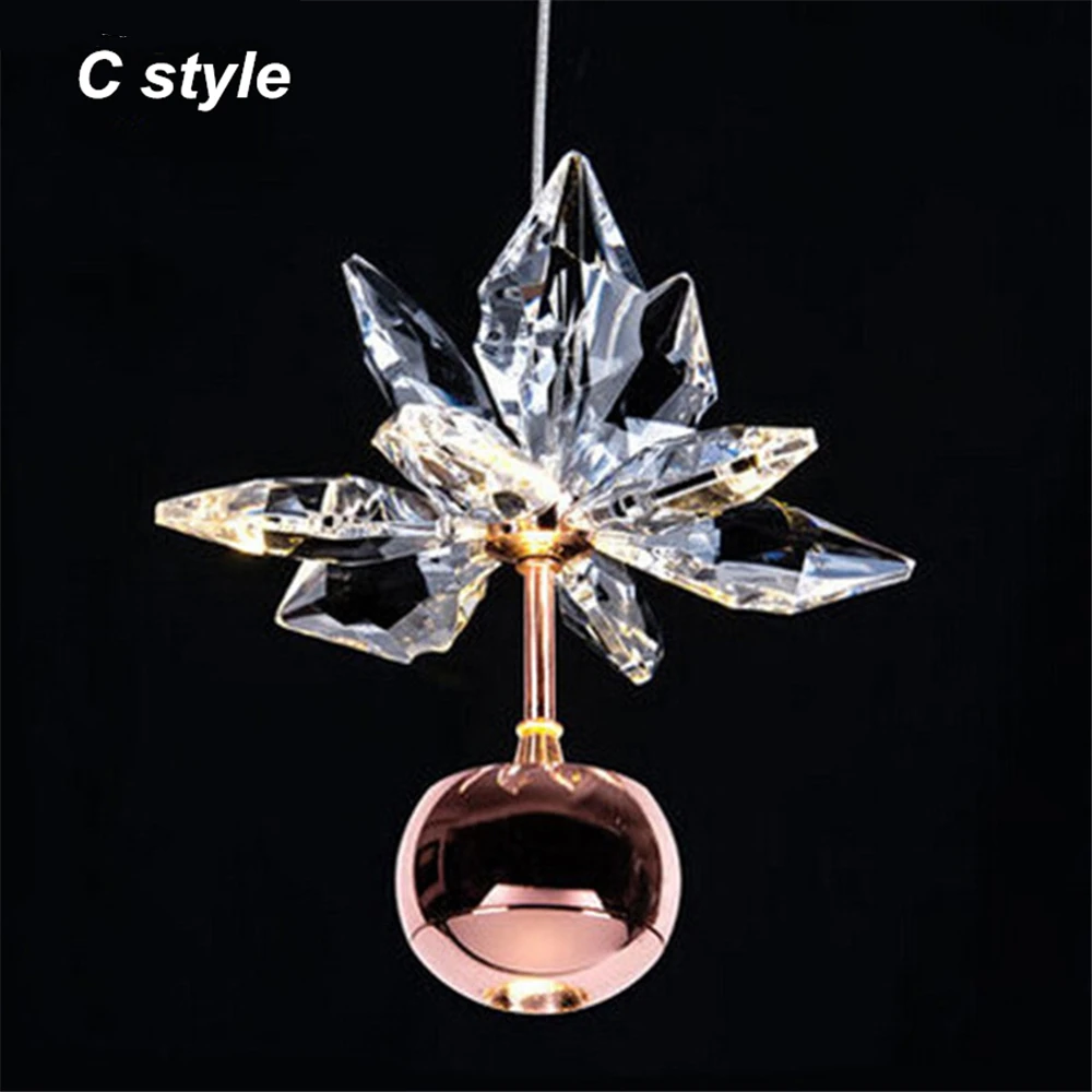 Modern Led Art Pendant Lights Nordic Luxury Leaf Crystal Suspension Lamp Living Room Kitchen Hanging Luminaria | Лампы и освещение