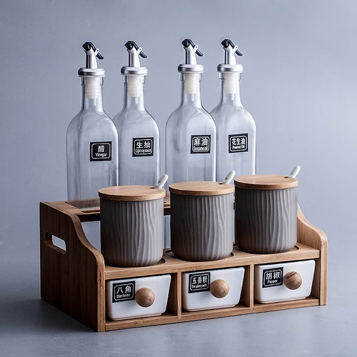 Nieuwe Keramische Kruiden Pot Creatieve Opslag Fles скандинавский Huishouden Kruiden Doos Zout Tank Keuken Benodigdheden Combinatie набор - Цвет: 10PCS SET A