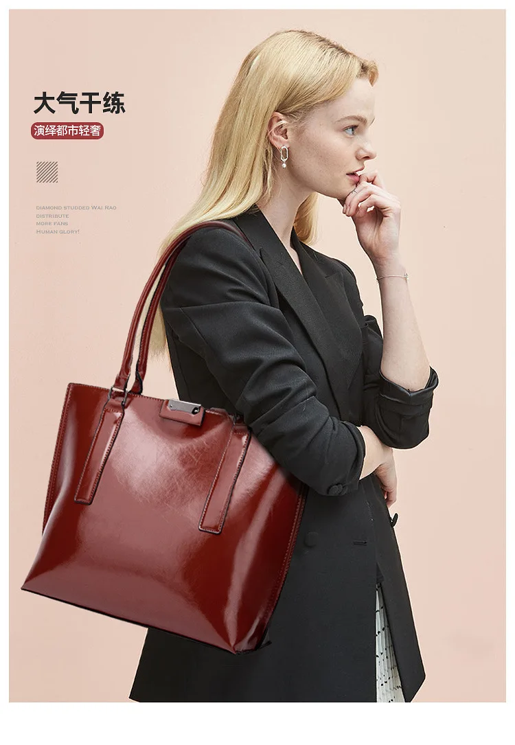 

New fashion two-piece female bag trend line large-capacity ladies shoulder bag soft handle handbag bag