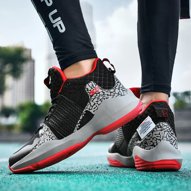 Мужские баскетбольные кроссовки Rxjian с высоким берцем амортизирующий светильник