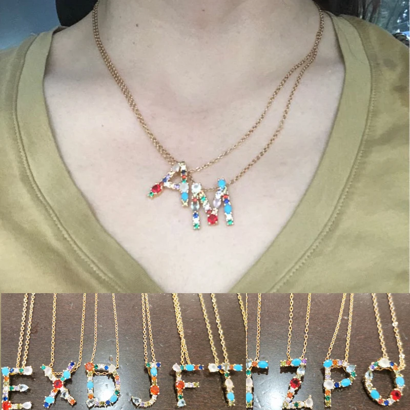 1 шт. ожерелье золотого цвета с кубическим цирконием персонализированное