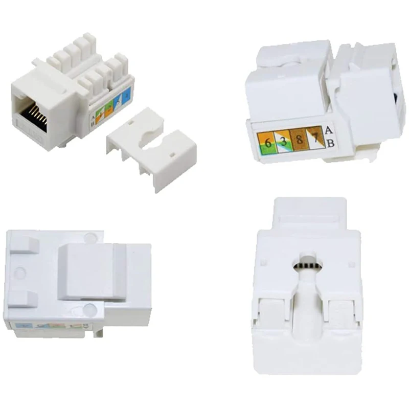 HOT-60 Pack Cat5E Cat6 RJ45 Keystone Jack Ethernet Punch-Down Network Coupler
