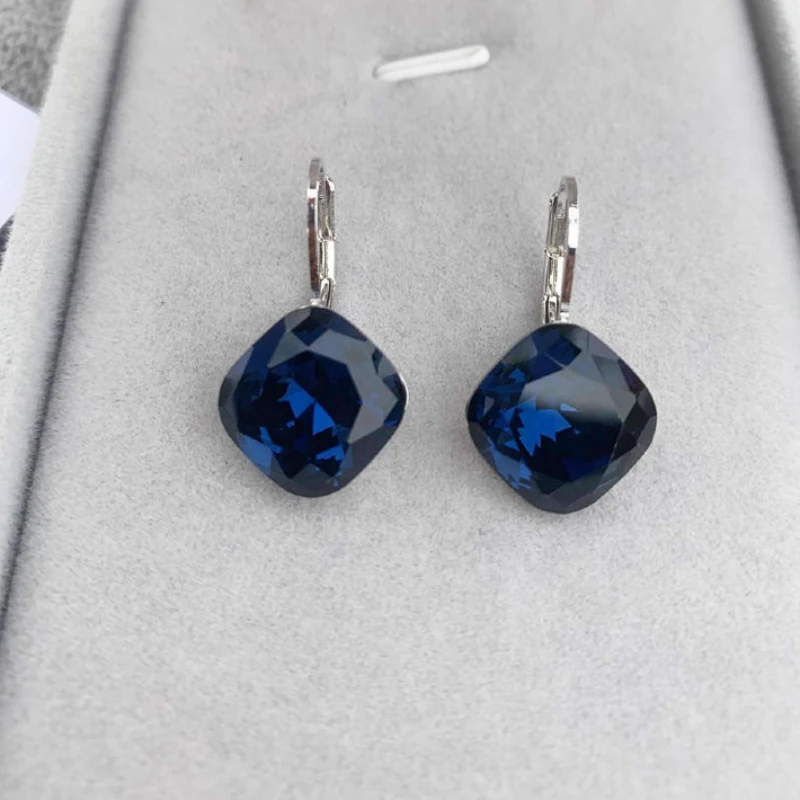 Квадратные летние серьги с австрийским кристаллом для женщин повседневная